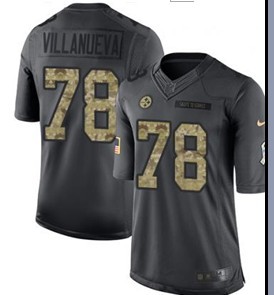 2017 Men Pittsburgh Steelers #78 Alejandro Villanueva Nike Black Game Jersey ->carolina panthers->NFL Jersey